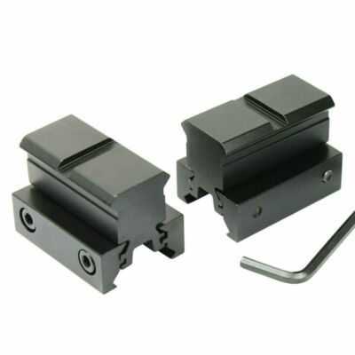 2 PCS Flat Top 1'' Rail Riser Block Mounts for Pictinney and 11mm Dovetail Rail