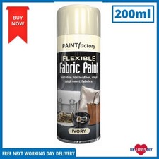 Paint Factory Ivory Fabric Spray Paint Leather Vinyl, Flexible 200ml