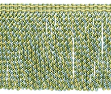 Ocean Blue, Spring Green / 6" Bullion Fringe / Decorative Gimp Design / 5 Yards