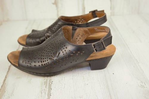 New Balance Black Cut-Out Sandals Shoes 