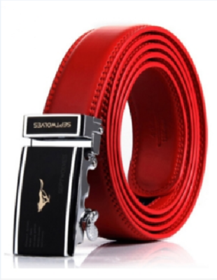 Septwolves Men waist belt genuine cow leather Auto lock Buckle