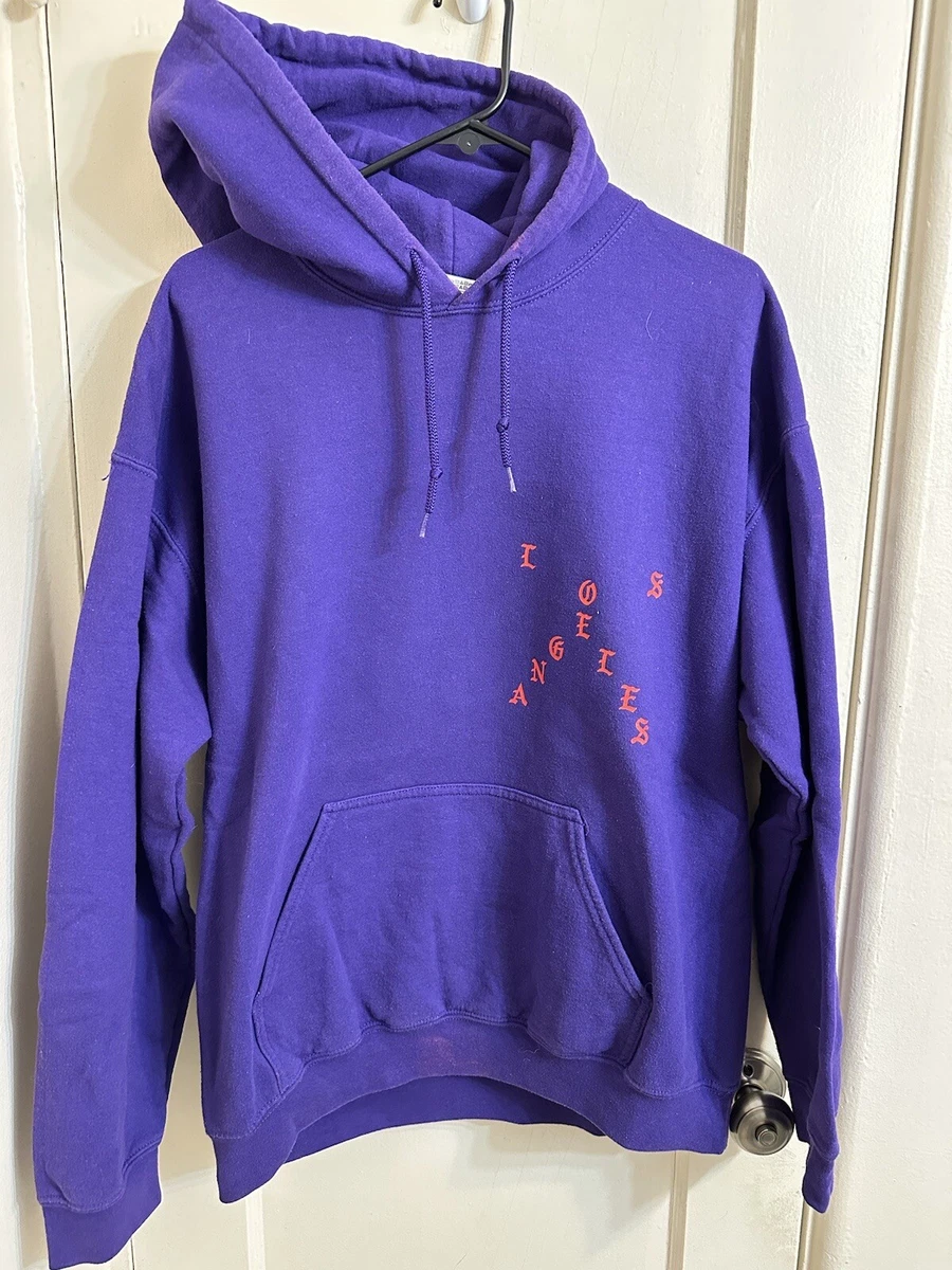 Kanye West TLOP Pablo LA Concert Merch Purple Hoodie Men s Large Authentic
