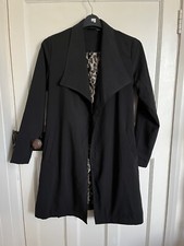 Esmara By Heidi Klum Blazer Jacket Open Front Midi Length Black Size 10 No Belt