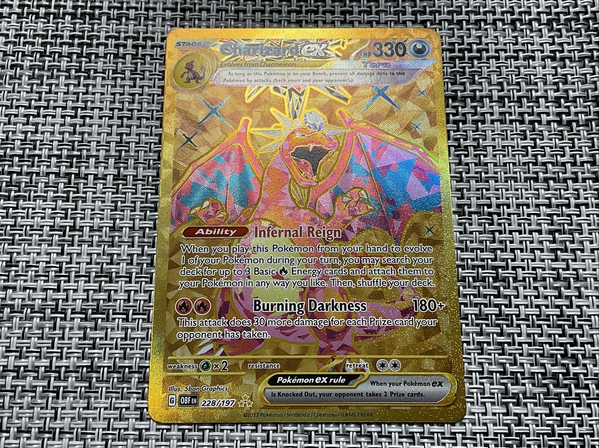 Pokmon TCG Charizard EX 228/197 Scarlet & Violet Obsidian Flames Gold Holo  Rare