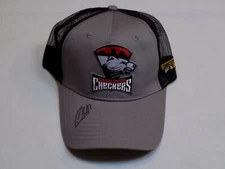 Charlotte Checkers Hockey AHL SIGNED Callum Booth 2 Grey Black Trucker Mesh Hat 