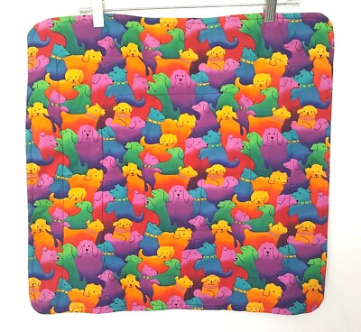  Dog /Pet Dish Pad Colorful Unbranded 19 1/2 x 19 1/2 in Quilted Fabric