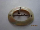 Antique mother of pearl belt buckle oval, Victorian,one teeny chip on underside