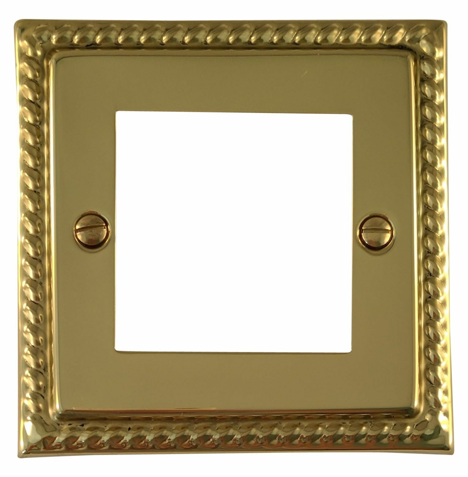 G&H MB162 Monarch Roped Polished Brass 1 Gang 2 Euro Module Plate
