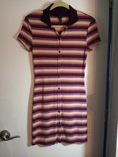 Wild Fable Small Button Down Short Sleeve Tight Short Summer Dress Striped