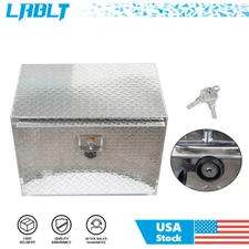 LABLT 24 Inch Silver Aluminum Diamond Plate Tool Underbody Box W/T-Handle Latch
