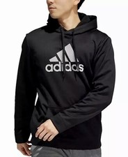 Adidas Men  s GAME AND GO PULLOVER HOODIE Black Sz LARGE   AUTH Used