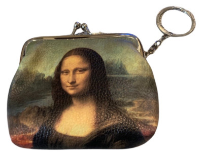 French Inspired Mona Lisa Coin Purse Key Chain Fob Phone Purse Charm