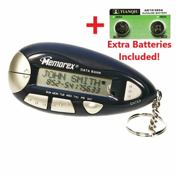 Memorex Data Bank Keychain with Extra Batteries New