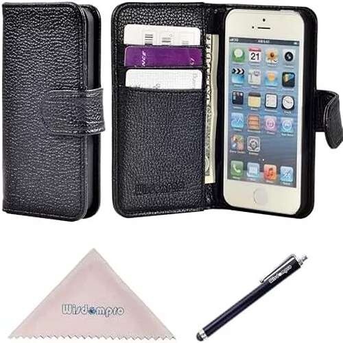 Case for iPhone 5, for iPhone SE 2016, PU Leather Folio Flip Wallet Case Phone C - Picture 1 of 7