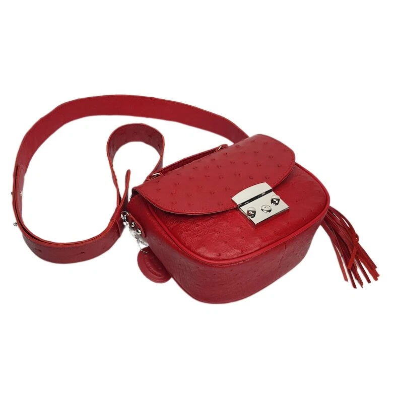 COACH Borsa a tracolla donna VERA pelle di struzzo borsa a mano rossa di lusso tracolla