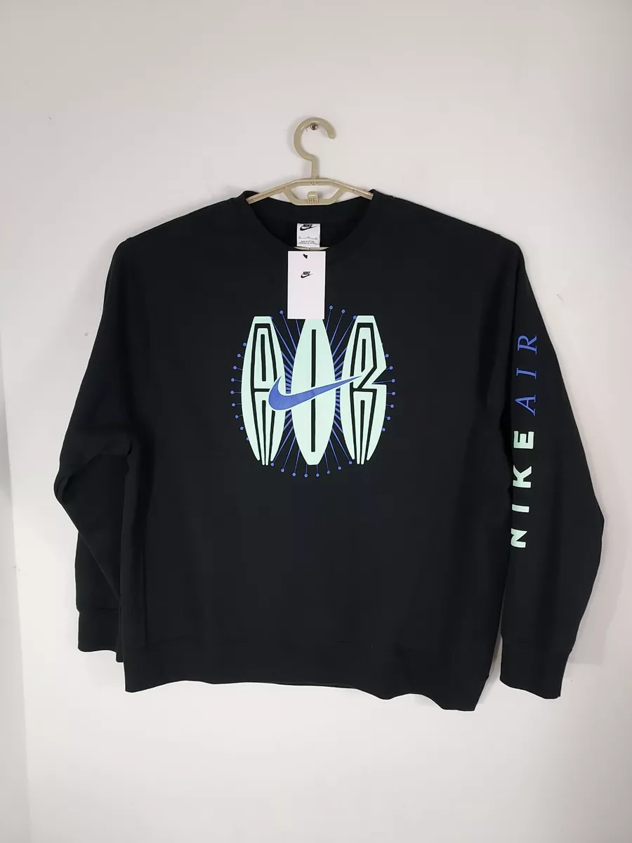 Nike NSW Air Swoosh Crew Neck Sweatshirt Black Men's DN5157-010 Size XL