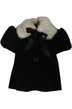 Jean Paul Gaultier Cropped Rabbit Fur Trimmed Cotton Jacket Fr 38 Uk 10