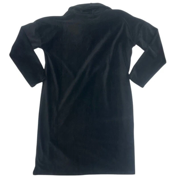 VETEMENTS Abito J. Jill Pure Jill in velluto con cordoncino scollo a cappuccio manica lunga nero nuovo con etichette taglia L