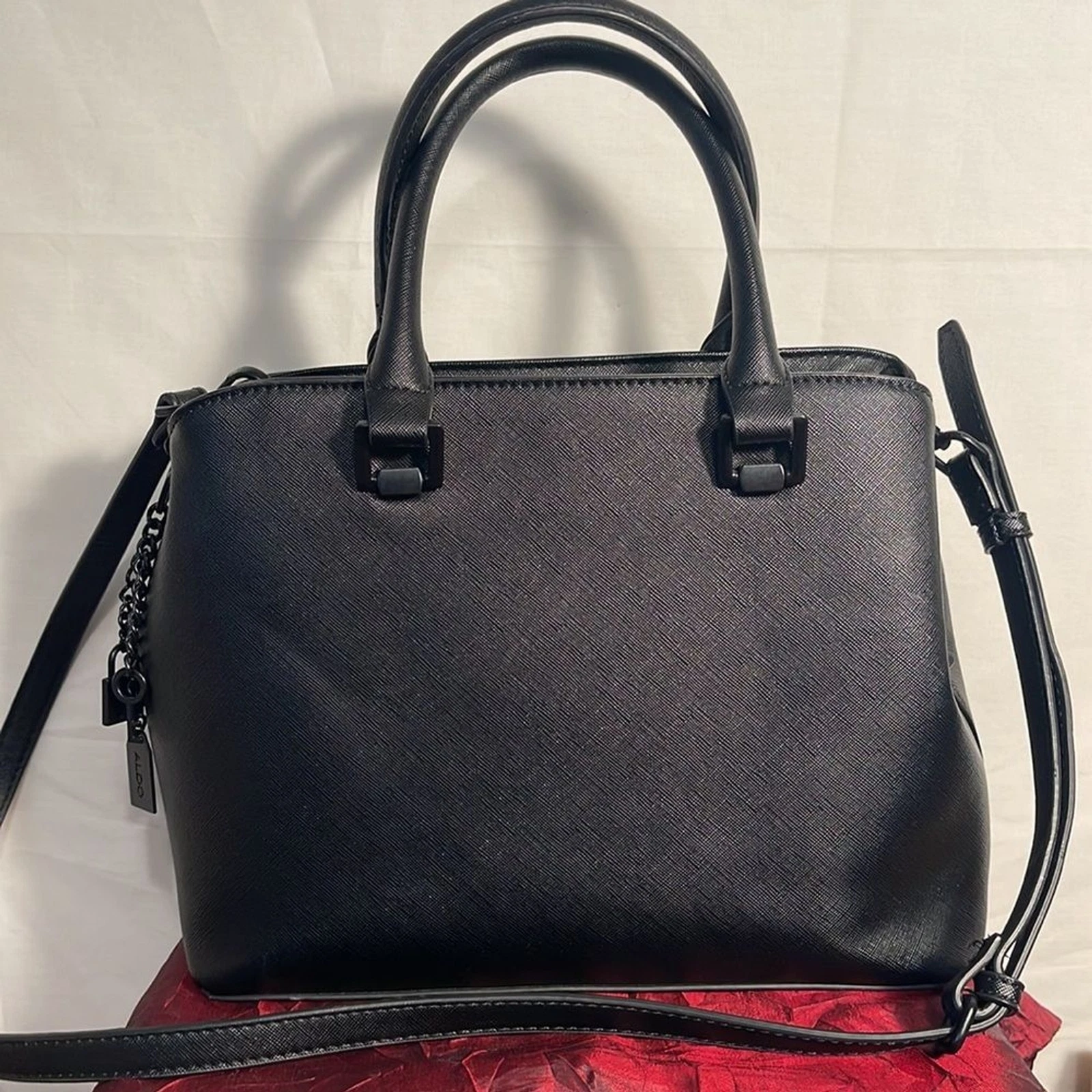 Borsa a tracolla ALDO Legoiri in pelle nera con manici superiori nuova senza etichetta donna