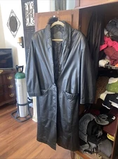 Full Length Gitano Iiii  Black Leather Duster Ladies Size Small