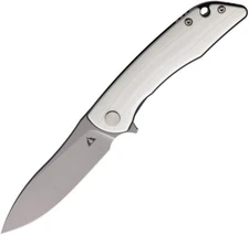 CMB Made Knives Blaze Linerlock White G10 Folding D2 Steel Pocket Knife