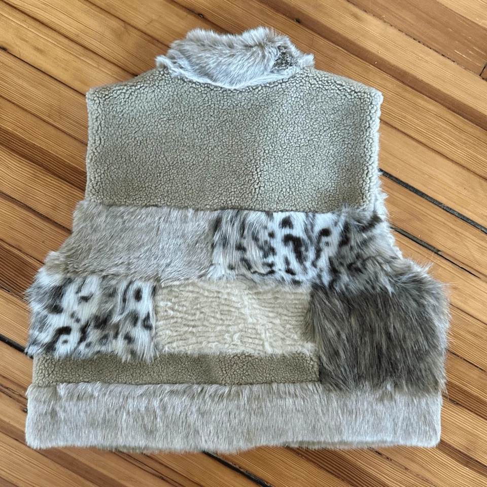 Chaleco Anthropologie Nuevo con Etiquetas Marlena Imitación Piel Retazos Cintura Talla L Foto 3 de 4