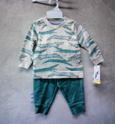 Carter's Just One You 2pc Alligator Sweat Suit Baby Clothes Set Boys Size  6m/9m