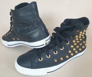 black converse gold studs
