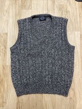 Vintage 70s 80s Jantzen V-neck Sweater Vest Gray Made in USA Grunge Grandpa L