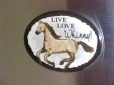 HORSE MAGNET LIVE LOVE WHINNY! REFRIGERATOR CERAMIC GREAT GIFT FOR HORSE LOVER