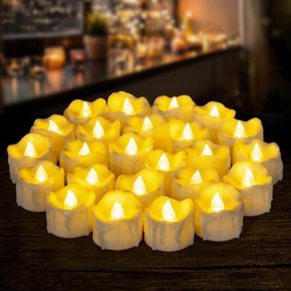 24 lumini a LED a batteria, senza fiamma, candele elettriche con timer, candele