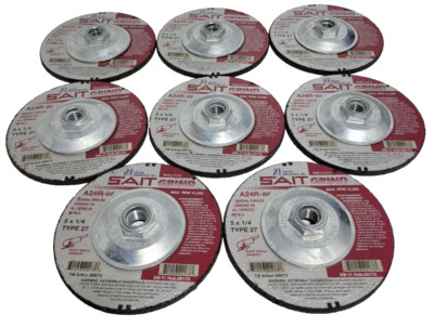 LOT OF 8)- SAIT A24R-BF TYPE 27 5 X 1/4 7/8 ARBOR RPM 12,200 5/8 - 11(