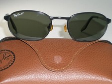 VINTAGE B L RAY-BAN HIGHSTREET W2964 SLEEK BLACK POLARIZED FLEX SUNGLASSES MINT
