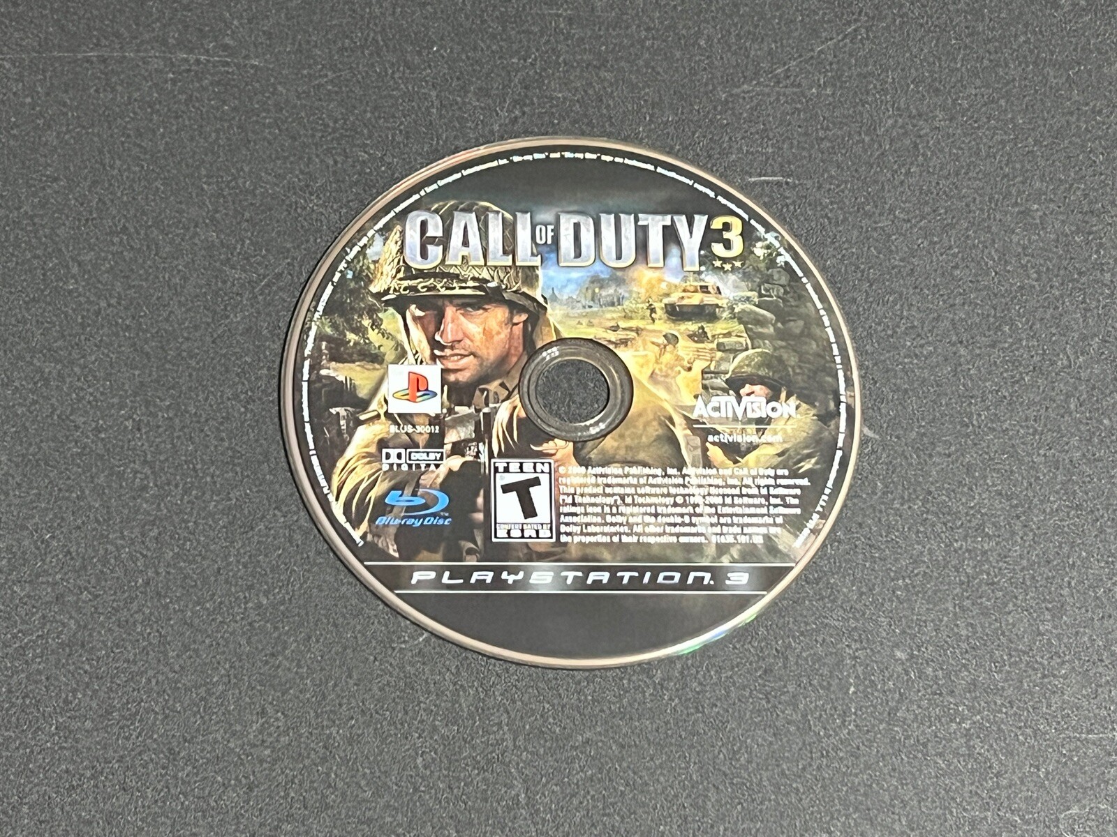 Call of Duty 3 (Sony PlayStation 3, 2006) PS3 DISC ONLY - (Black Label ...