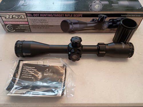 BSA Optics Contender 4-16x40mm Rifle Scope -Mil Dot w/ Triangle Reticle