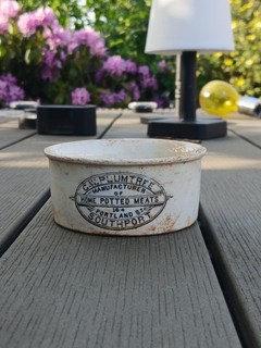 Old English Ironstone Plumtrees Potted Meat Dish