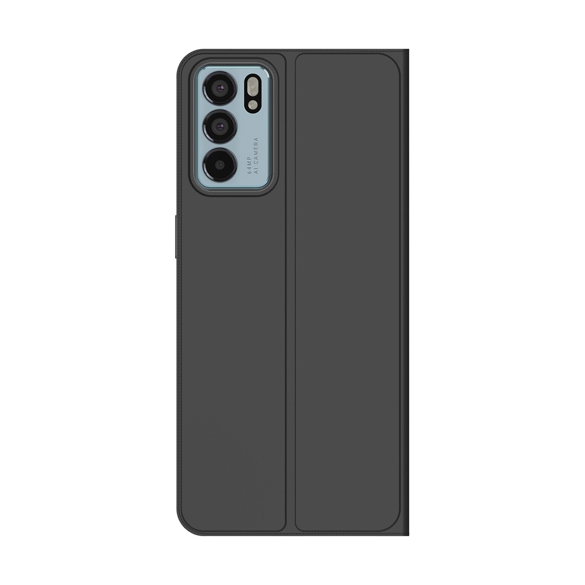 Housse pour Oppo Reno 6 Folio Flip Cover noir en simili cuir avec porte-carte