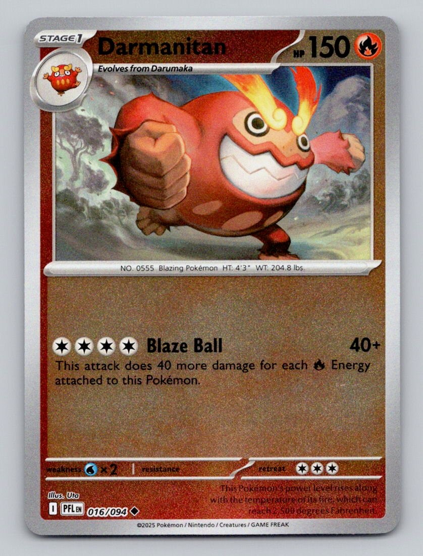Reverse Holo Darmanitan 016/094 Uncommon Phantasmal Flames Pokemon
