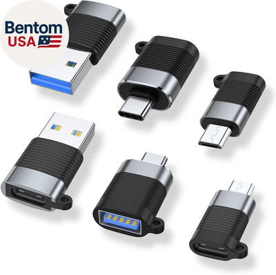 USB C Adapter (6 Pack), Micro USB Male to USB C Female Adapter, USB 3.0 to Type