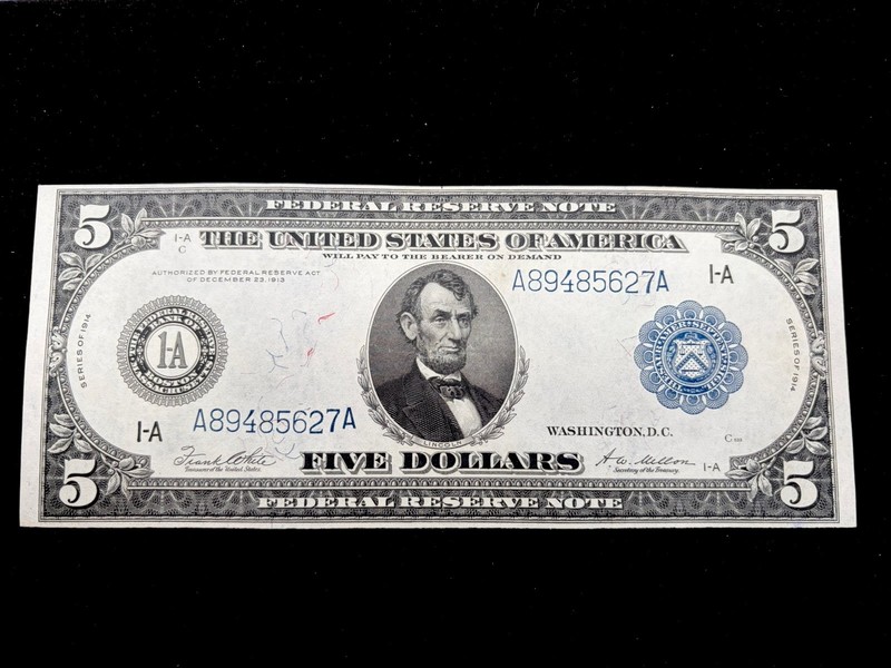 Beautiful 1914 $5 FRN’s From Boston Appears Uncirculated