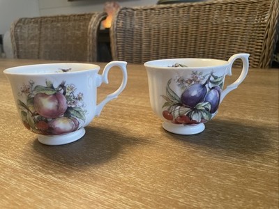 Duchess Fine Bone China Made In England Cherry Teacup And Peach Teacup