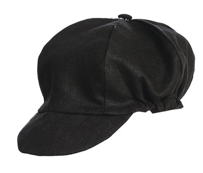 Baby Boy Newsboy Cap, Toddler Boys, Unisex, Cotton, Vintage, US 24 Months Black