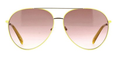 Emilio Pucci EP206 41F Yellow Aviator Sunglasses Metal Frame 63-13-140