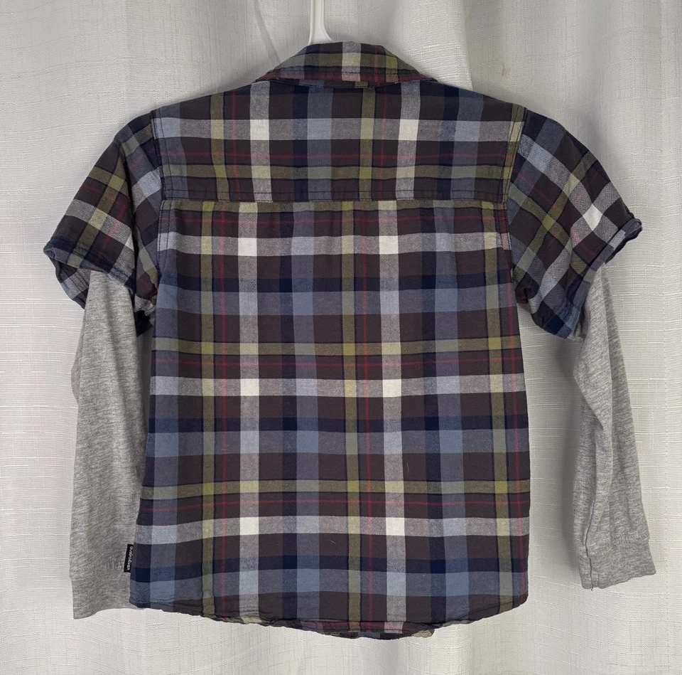 Camisa a Cuadros Quicksilver Niños Azul Verde con Manga Larga Gris - Talla 6 Foto 2 de 4