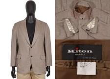 Blazer Vicuna Uomo Kiton Napoli 54IT 44US/UK Beige/Marrone Vicuna Perù e Lama