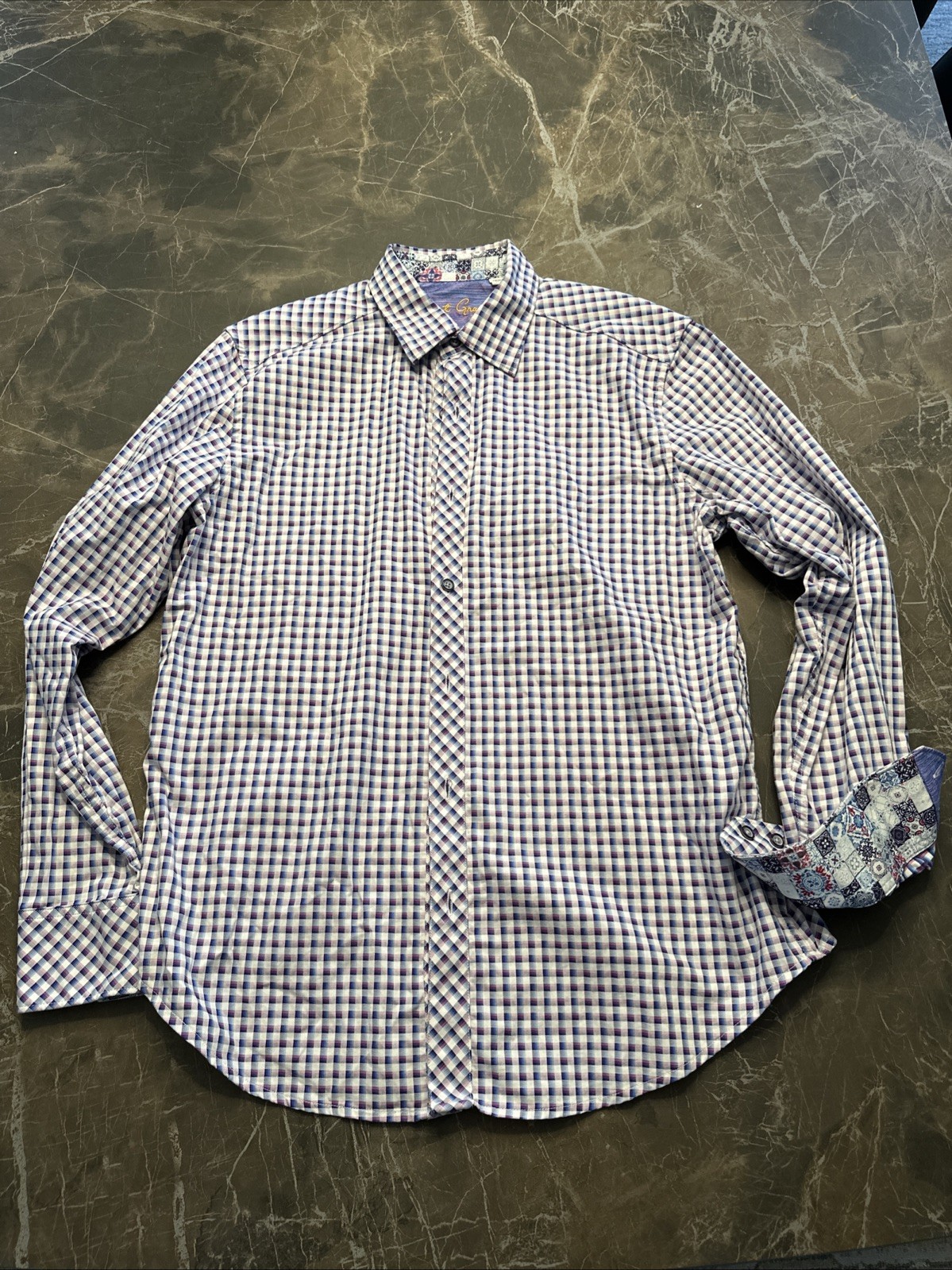 Robert Graham LS Patterned Button Down Shirt Whit… - image 2