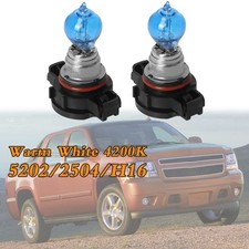 2X 5202 H16 24W Halogen Warm white Fog Light Bulbs For Chevy Avalanche 2007-2013