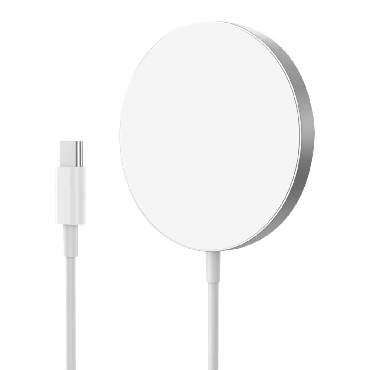 Chargeur sans fil magnétique 15W Mayaxess finition minimaliste blanc pur