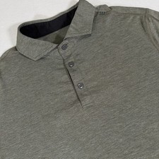 Lululemon Men s Large Gray Striped Evolution Short Sleeve Golf Polo Shirt