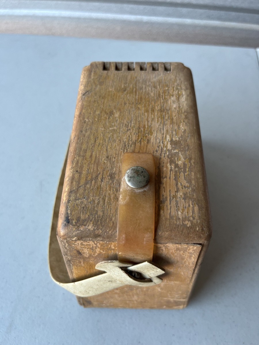 Vintage Flexiclogs Wooden Box Bag - Rare Trapezoid Shape “Lou